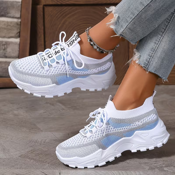 Meadow | Women's Breathable Mesh Walking Sneakers - Beige - Image 9