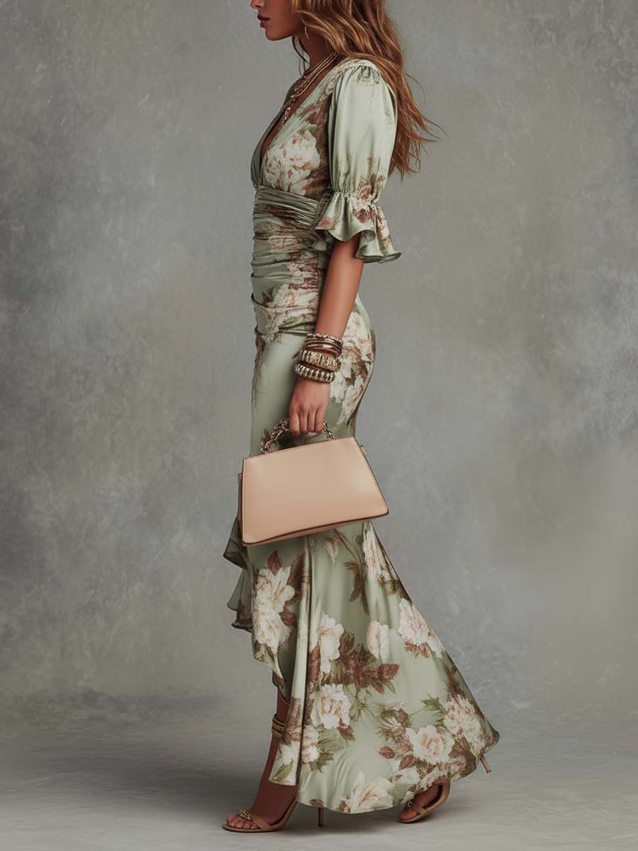 Minerva | Women's Floral Wrap Maxi Dress - Floral - Image 2