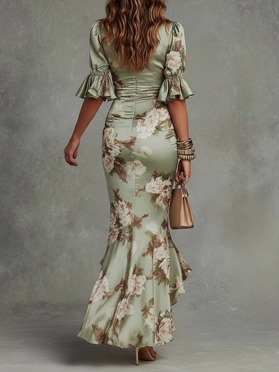 Minerva | Women's Floral Wrap Maxi Dress - Floral - Image 3