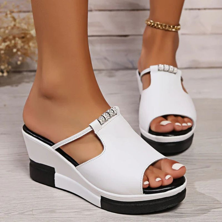 Minerva | Women's Platform T-Bar Sandals - Black - Image 5