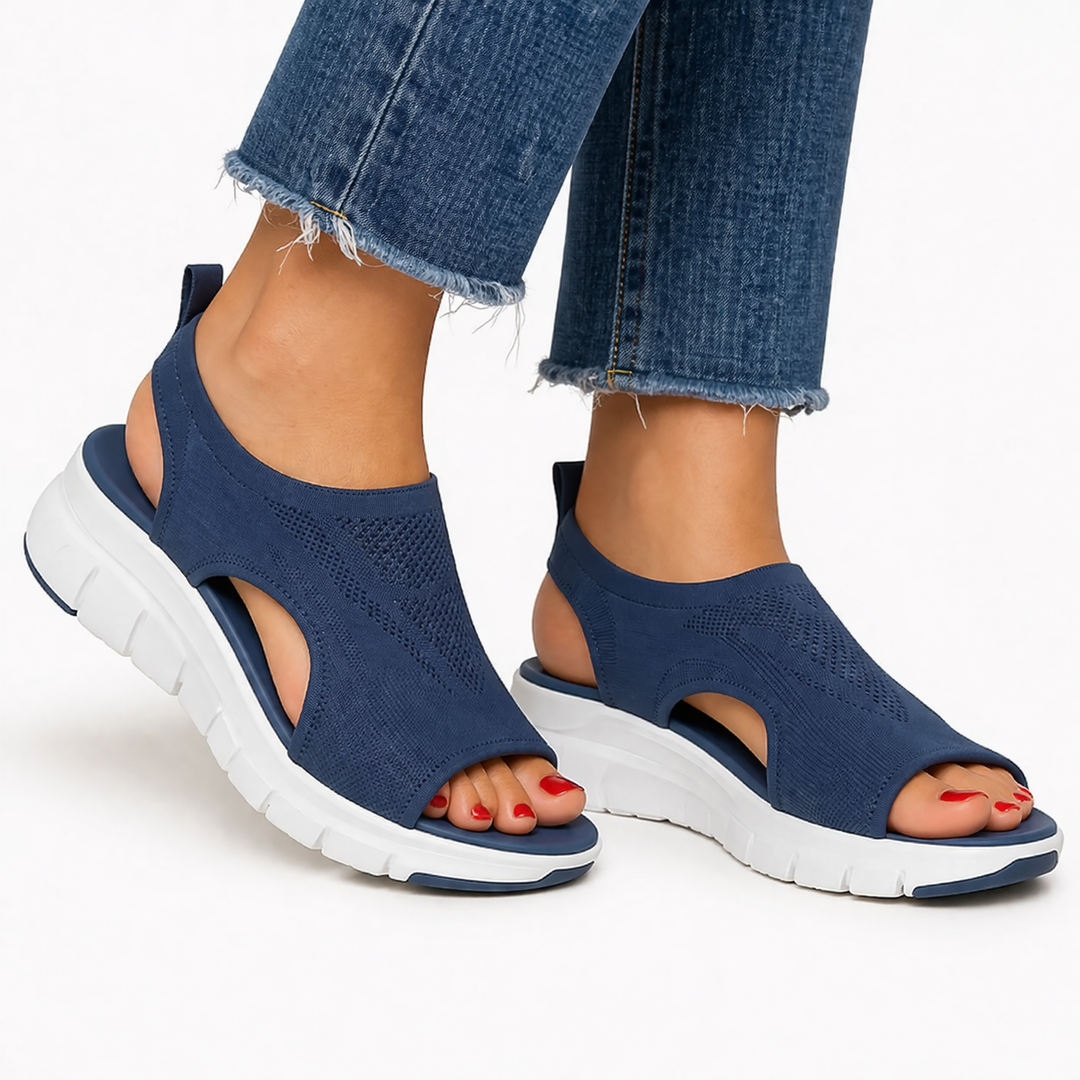 Minerva | Women's Slip On Walking Sneakers - Navy - Image 1