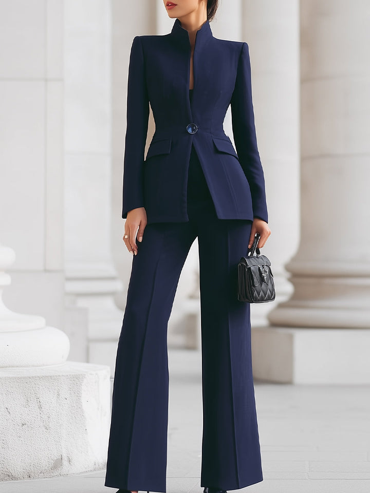 Mirabella | Women's Navy Blazer Pants Set - Navy - Image 1