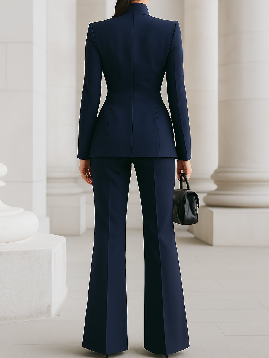 Mirabella | Women's Navy Blazer Pants Set - Navy - Image 8