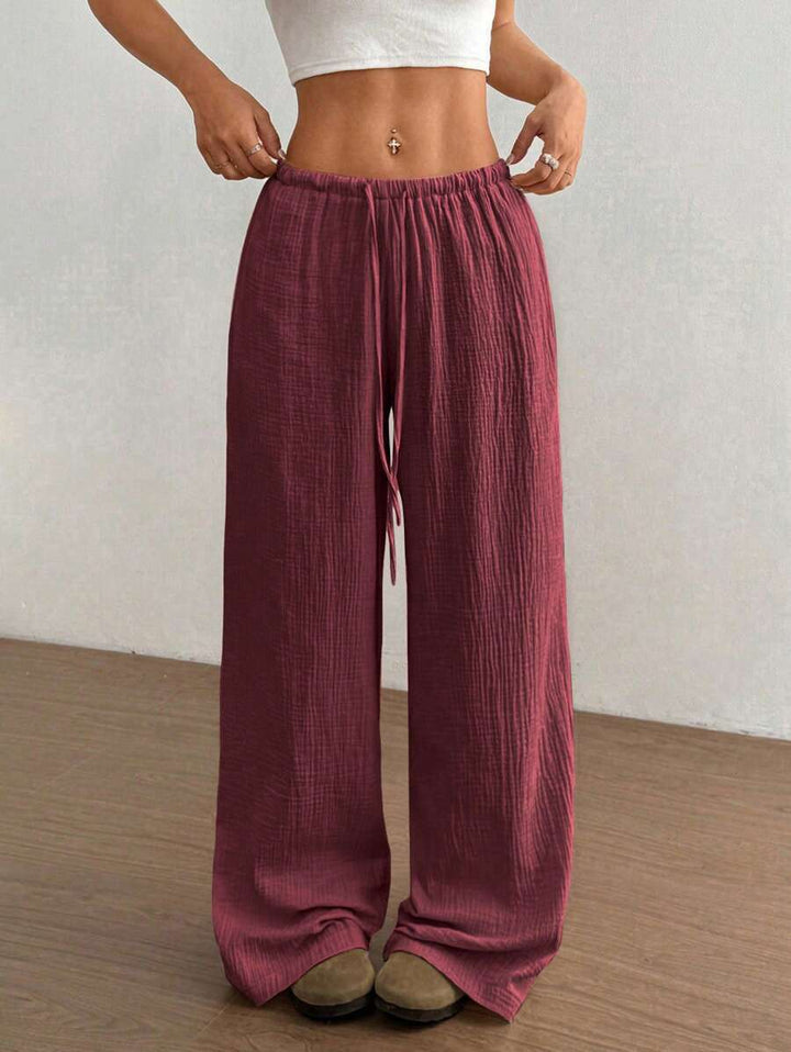 Mirabelle | Women's Wide Leg Drawstring Casual Pants - Image 2