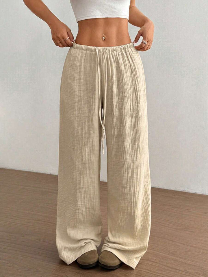 Mirabelle | Women's Wide Leg Drawstring Casual Pants - Image 5