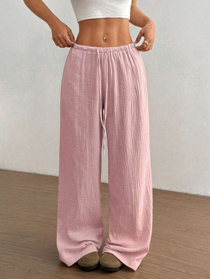 Mirabelle | Women's Wide Leg Drawstring Casual Pants - Image 8