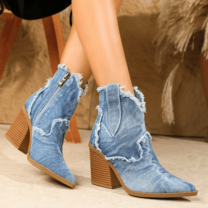 Aurela™ | Denim Ankle Boots