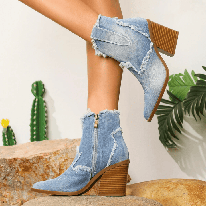 Aurela™ | Denim Ankle Boots