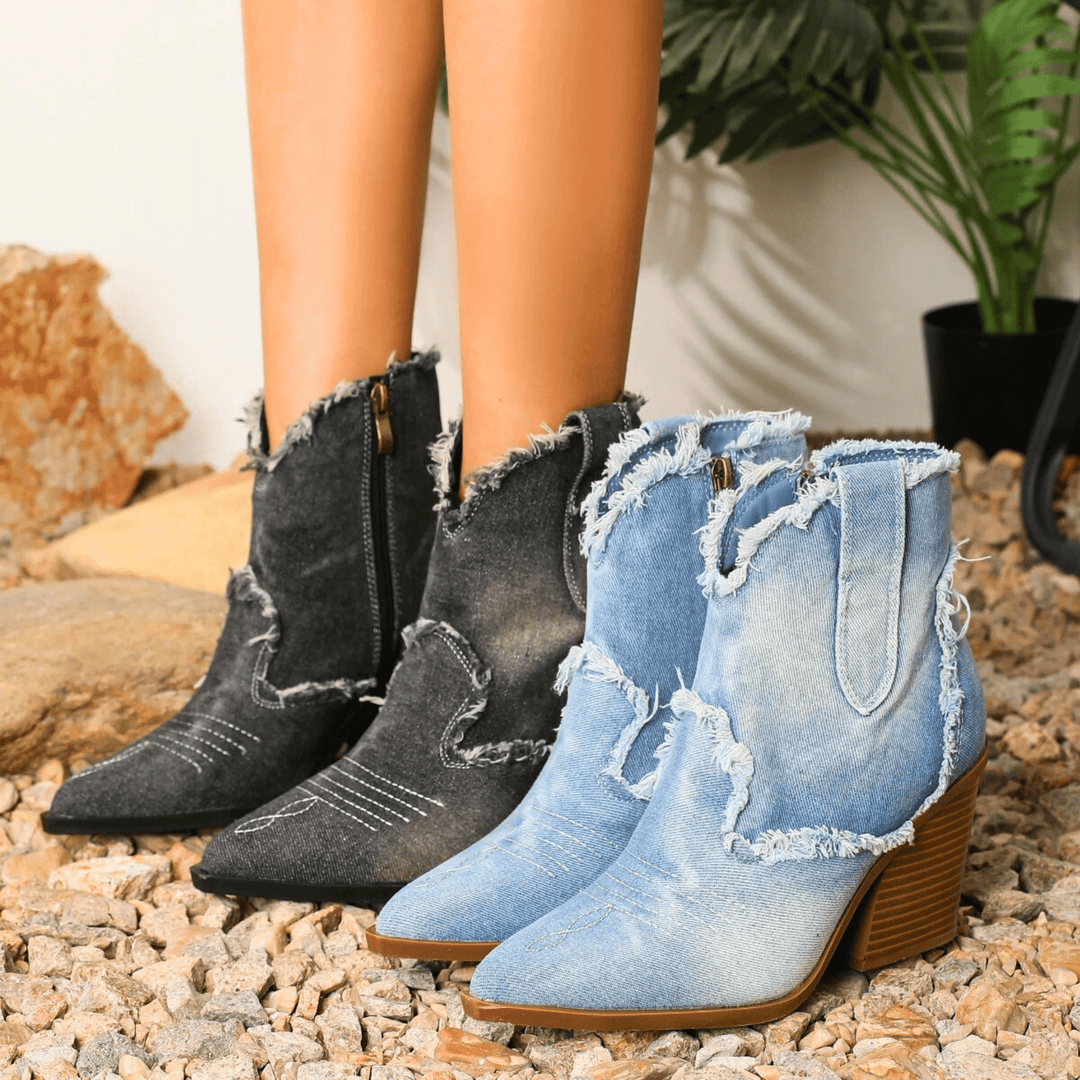 Aurela™ | Denim Ankle Boots