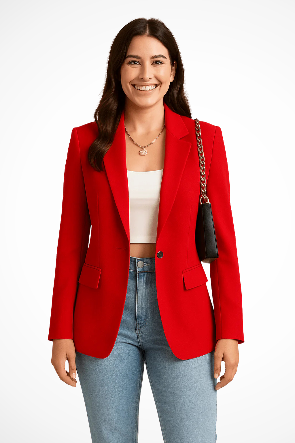 Nicolette | Women's Black Single Button Blazer - Black - Image 5