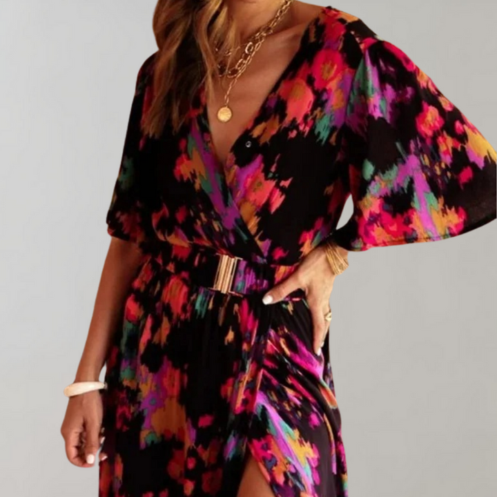 Nyx | Women's Abstract Print Wrap Mini Dress - Image 1