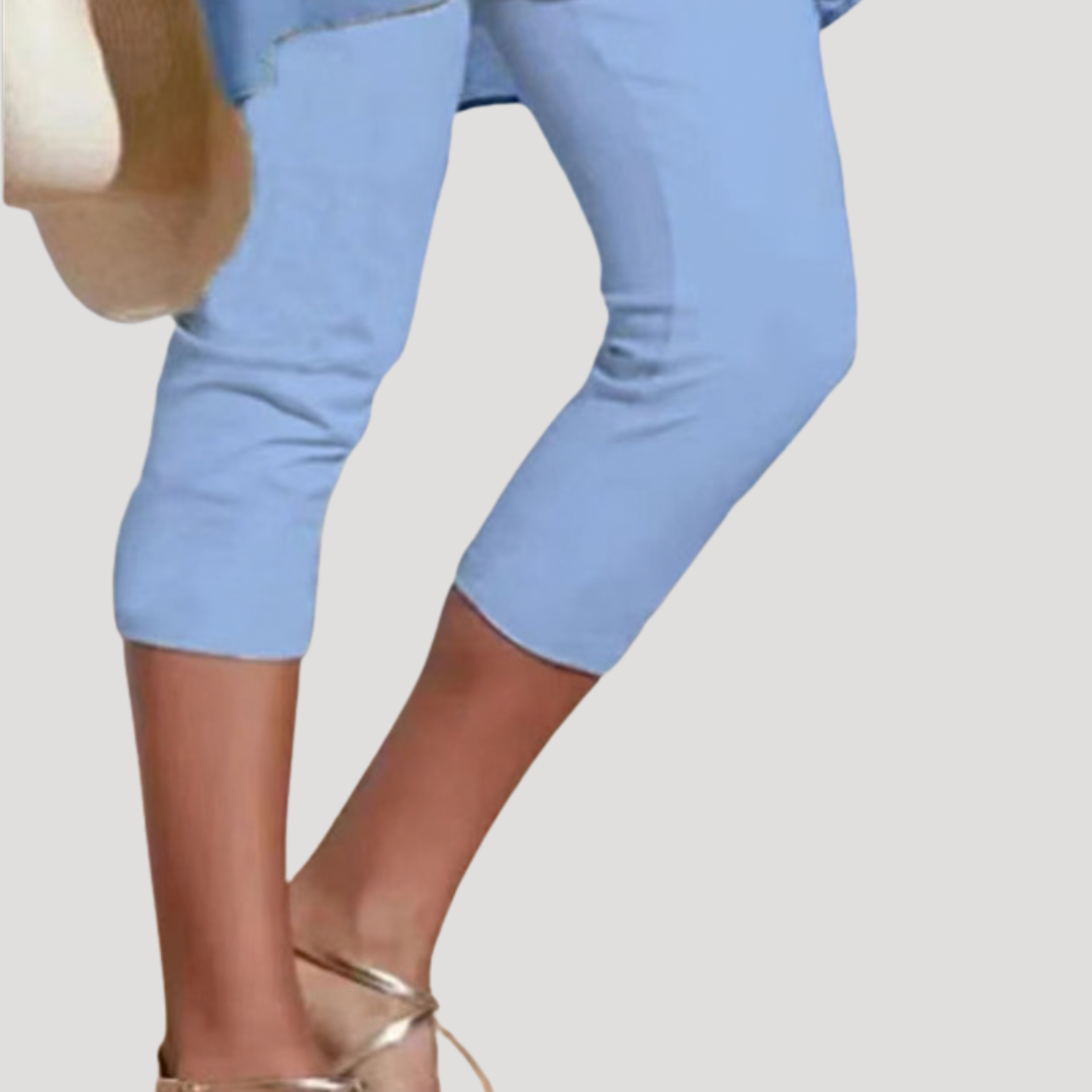 Octavia | Women's High Waisted Capri Leggings - Black - Image 2