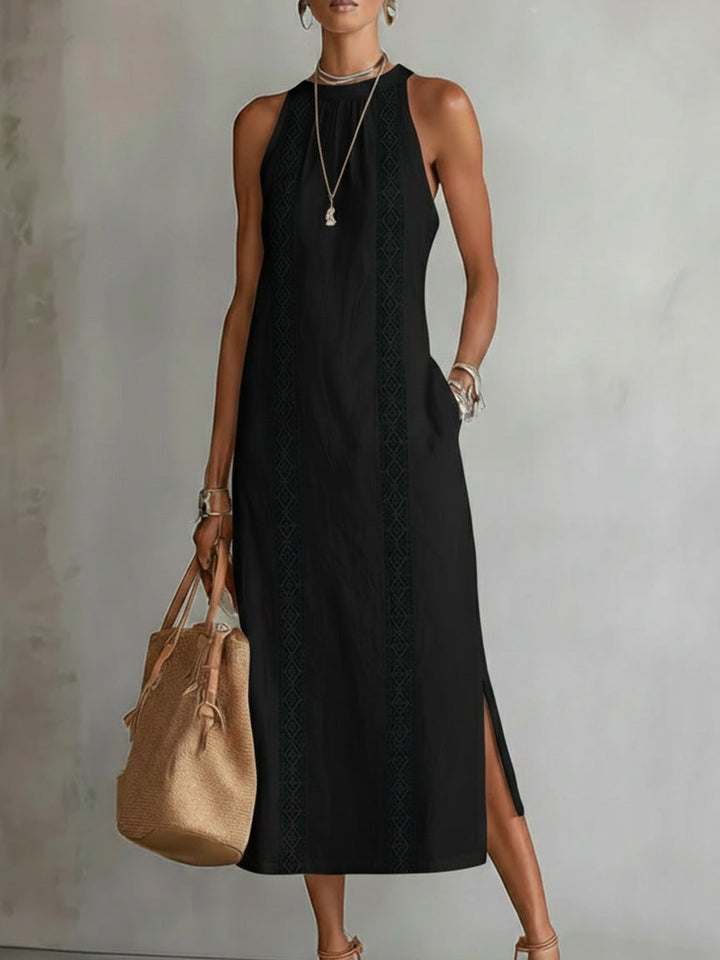 Octaviana | Women's Embroidered Sleeveless Midi Dress - White - Image 10