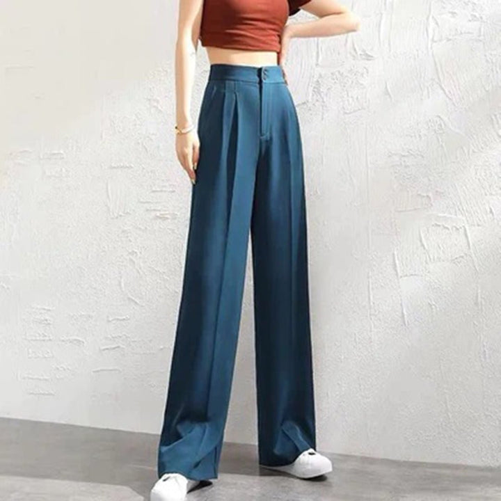 Odessa | Women's High Waisted Wide Leg Pants - White - Image 3