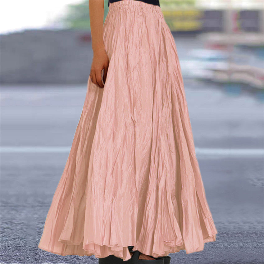 Ondine | Women's Flowy Pleated A-Line Maxi Skirt - Khaki - Image 11