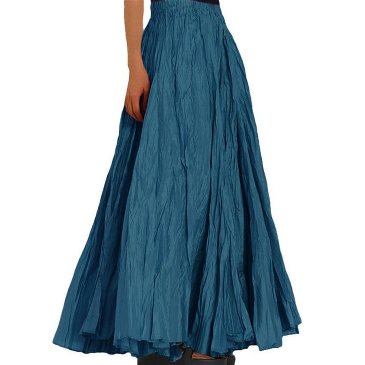 Ondine | Women's Flowy Pleated A-Line Maxi Skirt - Khaki - Image 16