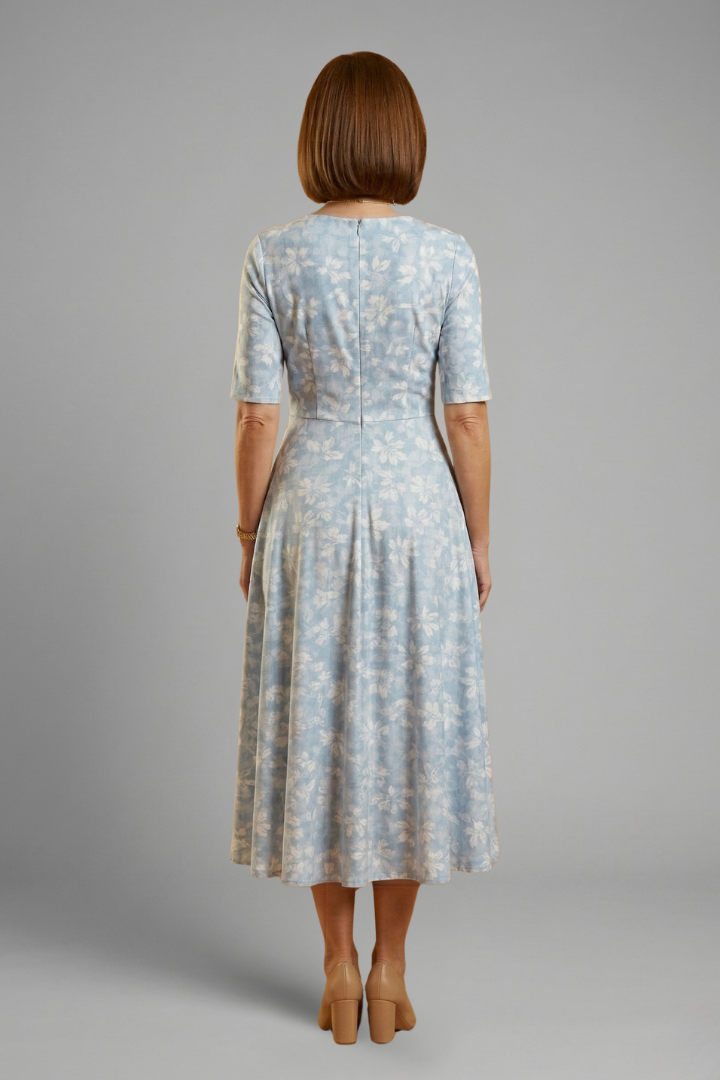Ophira | Women's Floral Wrap Midi Dress - Floral - Image 5