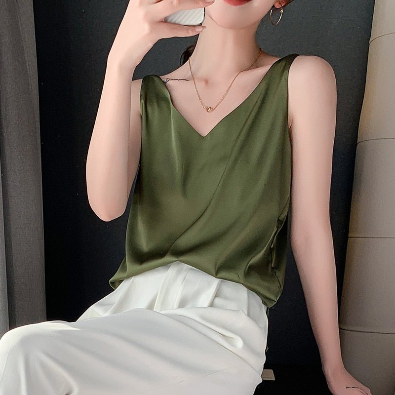 Orina | Women's V-Neck Sleeveless Tank Top - Image 3