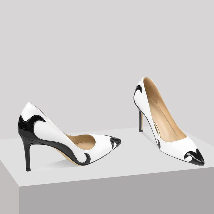 Ottoline | Women's Pointed Toe Stiletto Pumps - White - Image 1
