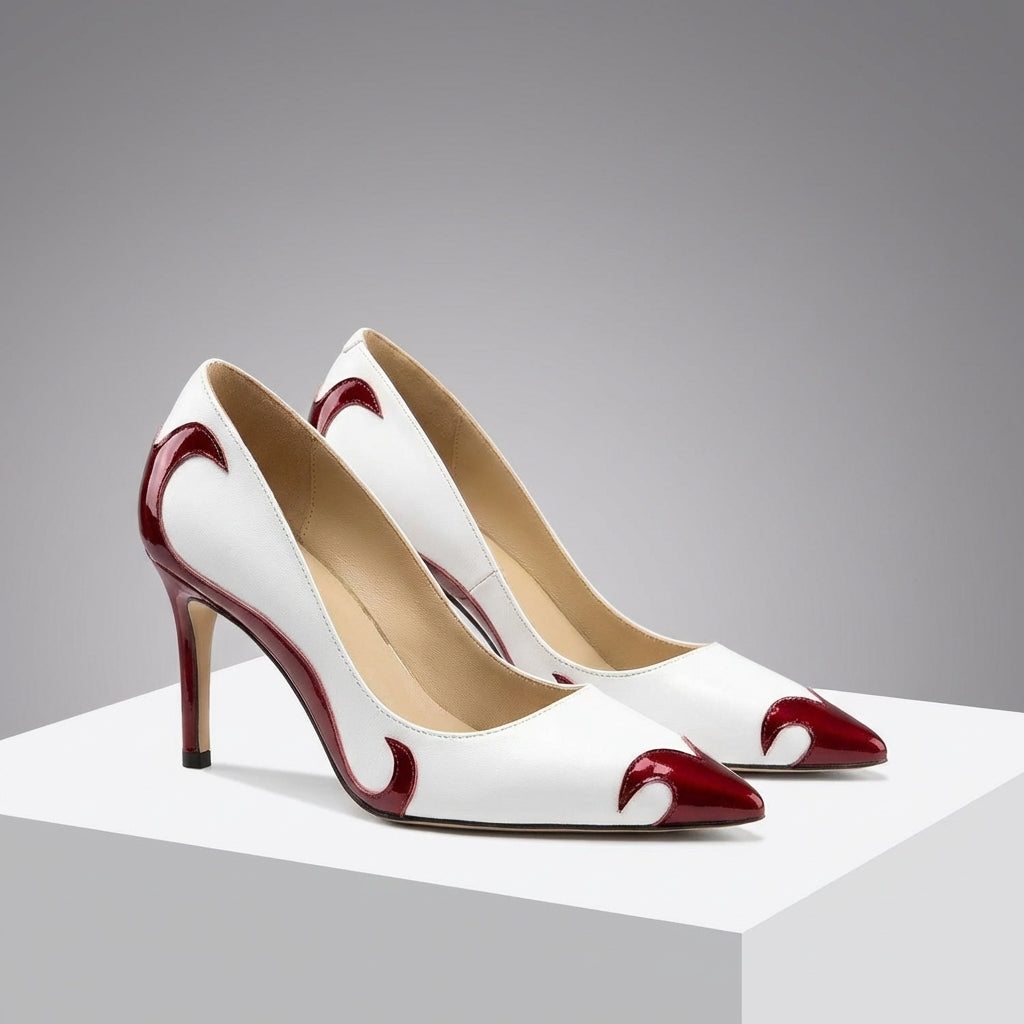 Ottoline | Women's Pointed Toe Stiletto Pumps - White - Image 12