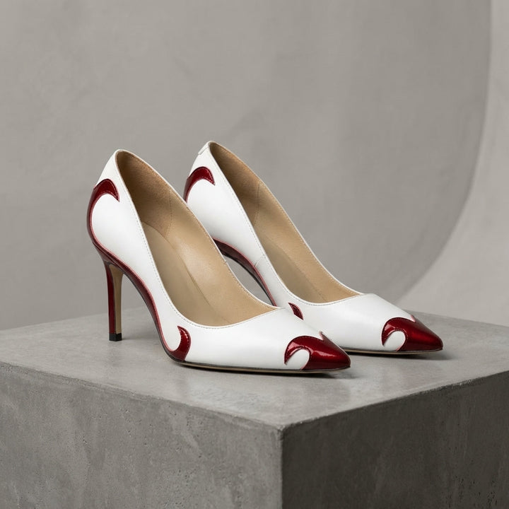 Ottoline | Women's Pointed Toe Stiletto Pumps - White - Image 6