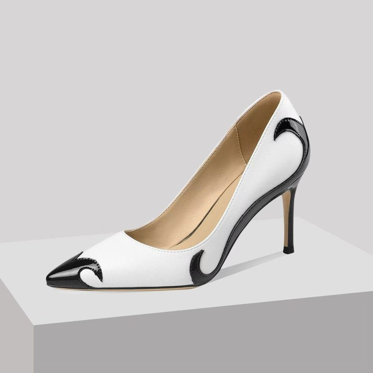 Ottoline | Women's Pointed Toe Stiletto Pumps - White - Image 7
