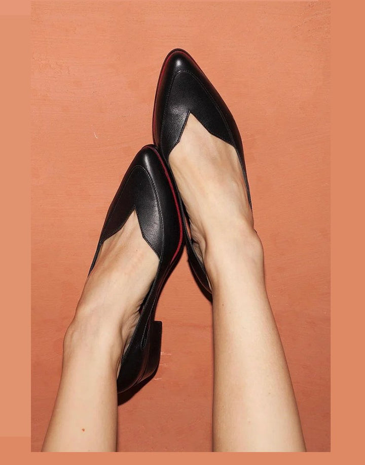 Paloma | Women's Pointed Toe Slip-On Flats - Black - Image 1