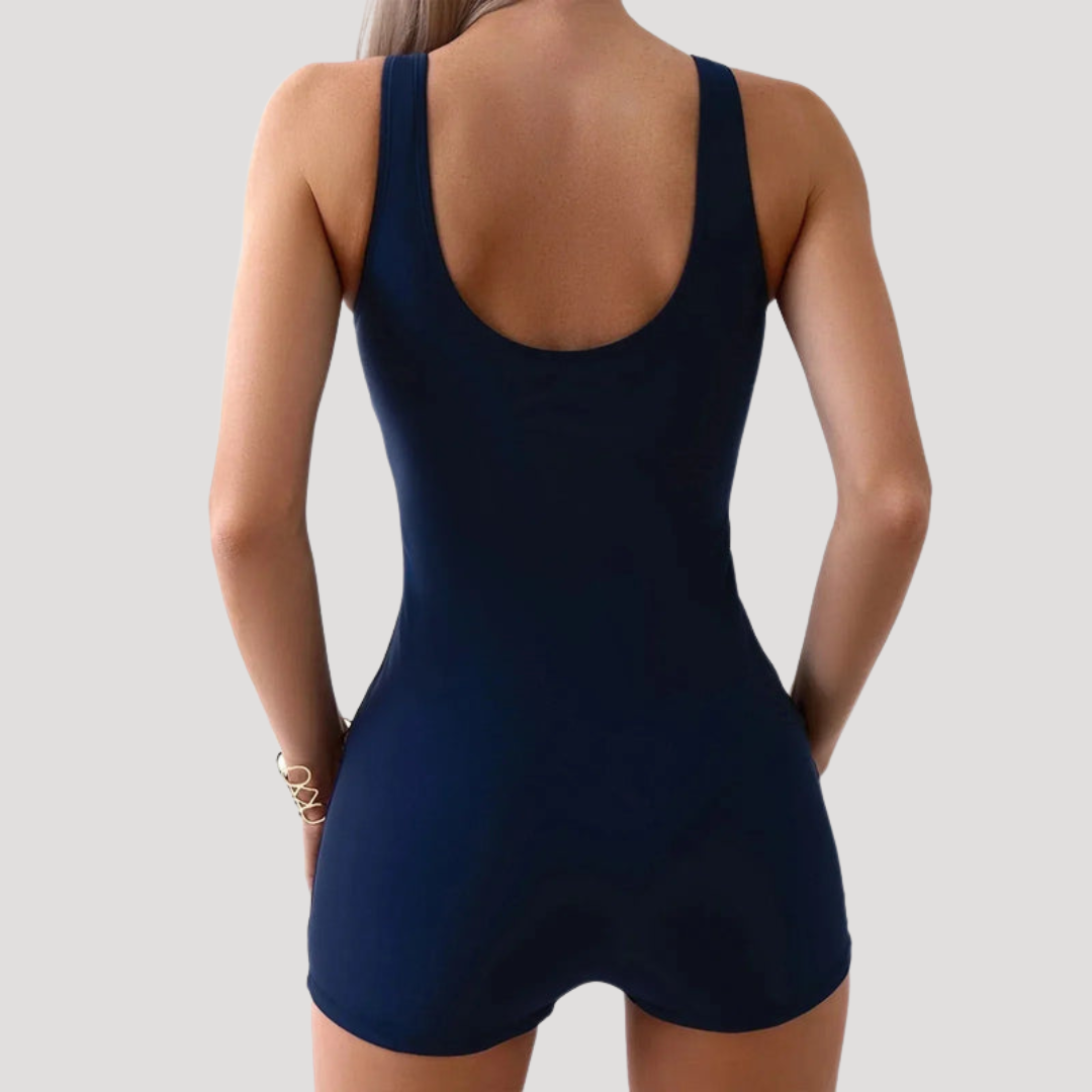 Paloma | Women's Racerback One Piece Swimsuit - Navy - Image 4