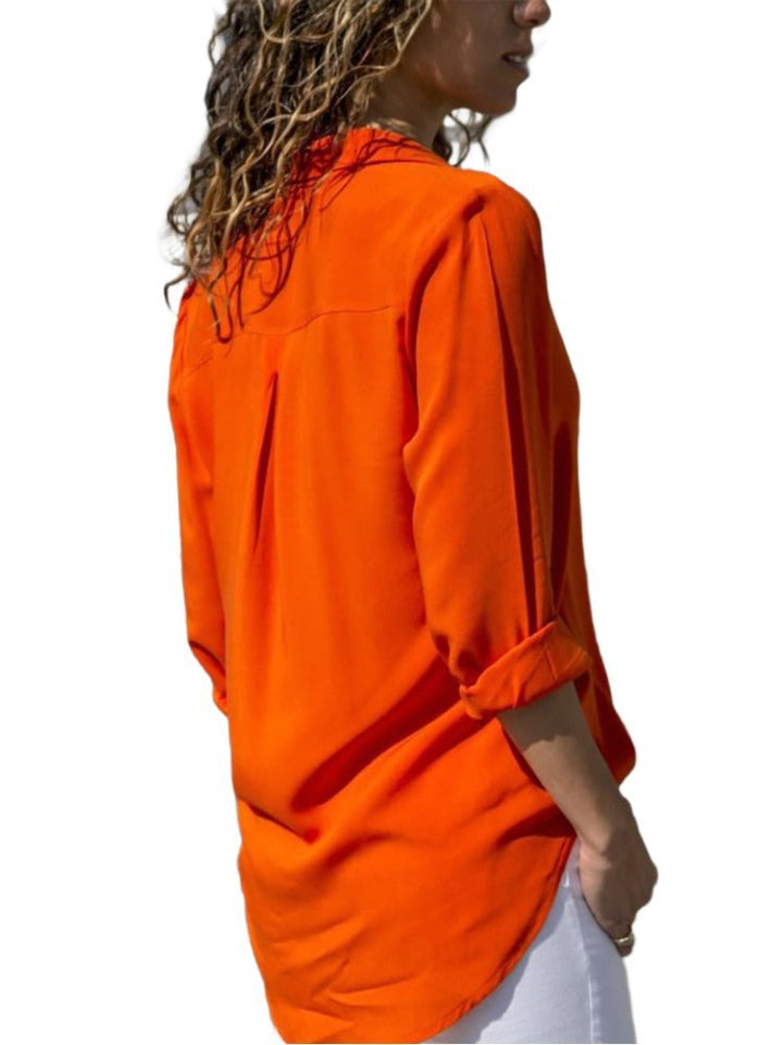 Penelope | Women's Button Down Long Sleeve Shirt - Light Blue - Image 2