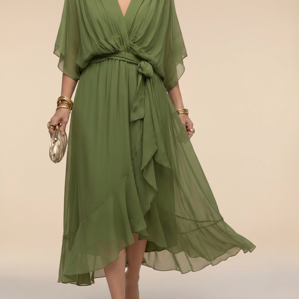 Cassandra | Women's Collared Printed Long Sleeve Midi Dress MAYBERRY Cassandra | Women's Collared Printed Long Sleeve Midi Dress MAYBERRY
