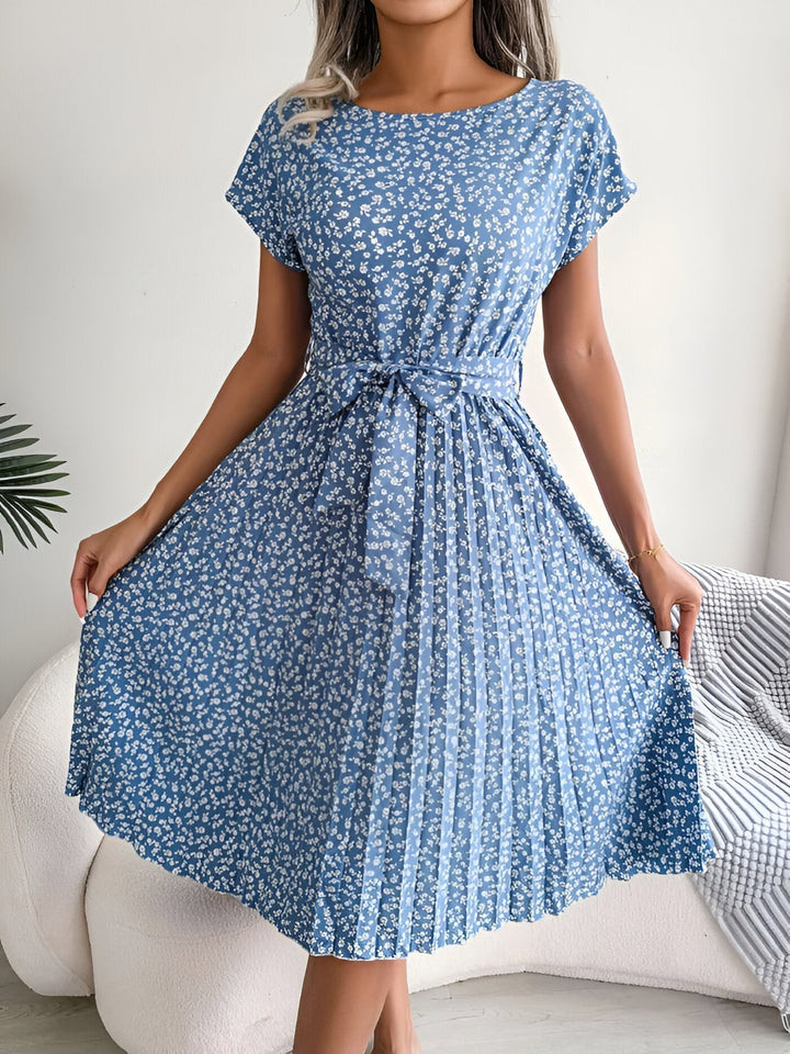 Jennifer™ | Flower Pleated Elegance Dress