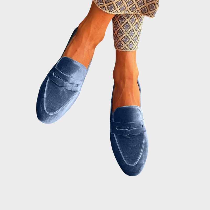 Portia | Women's Blue Slip-On Loafers - Blue - Image 1