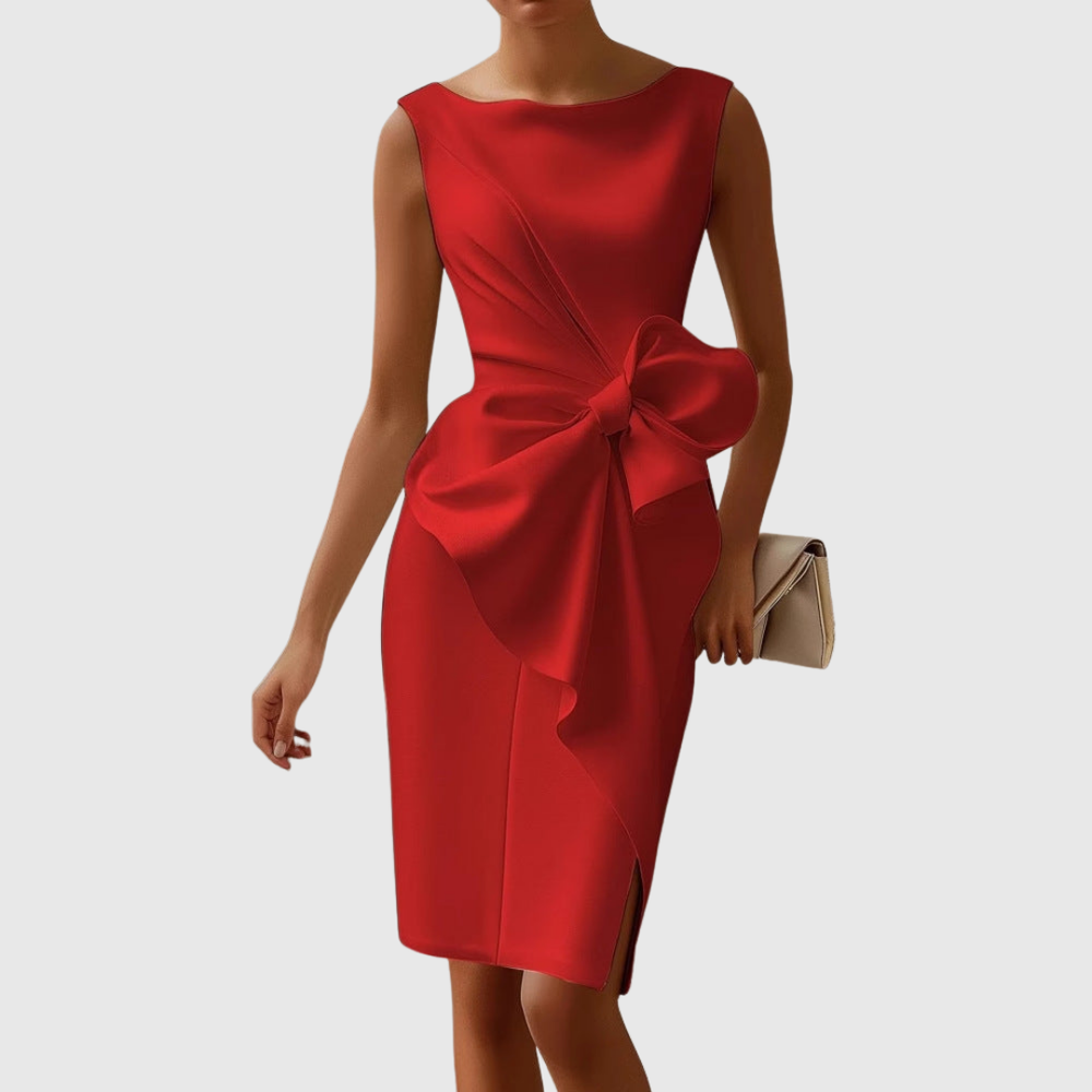 Primrose | Women's Sleeveless Bow Detail Midi Dress - Black - Image 2