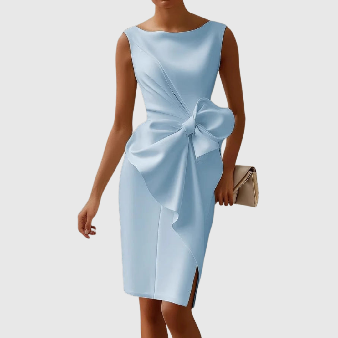 Primrose | Women's Sleeveless Bow Detail Midi Dress - Black - Image 4