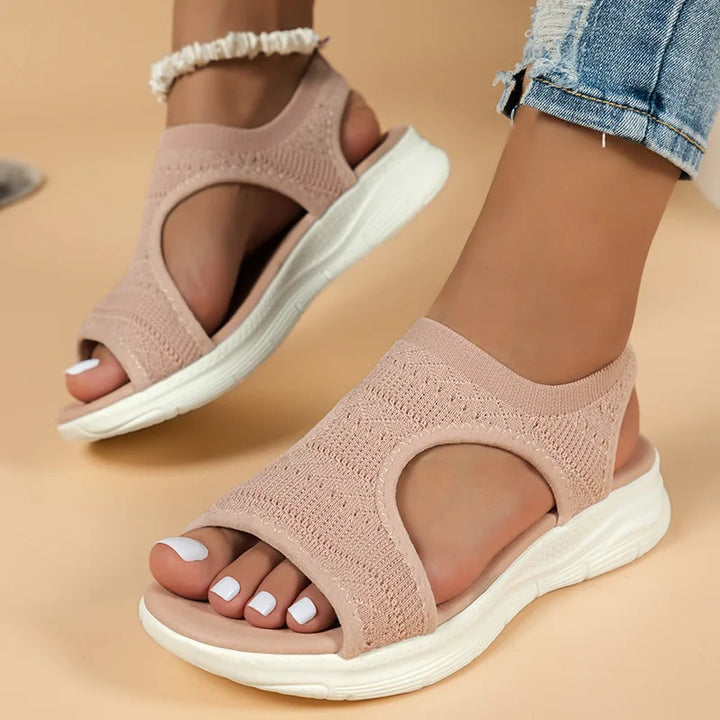 Priya | Women's Open Toe Platform Sport Sandal - Black - Image 3
