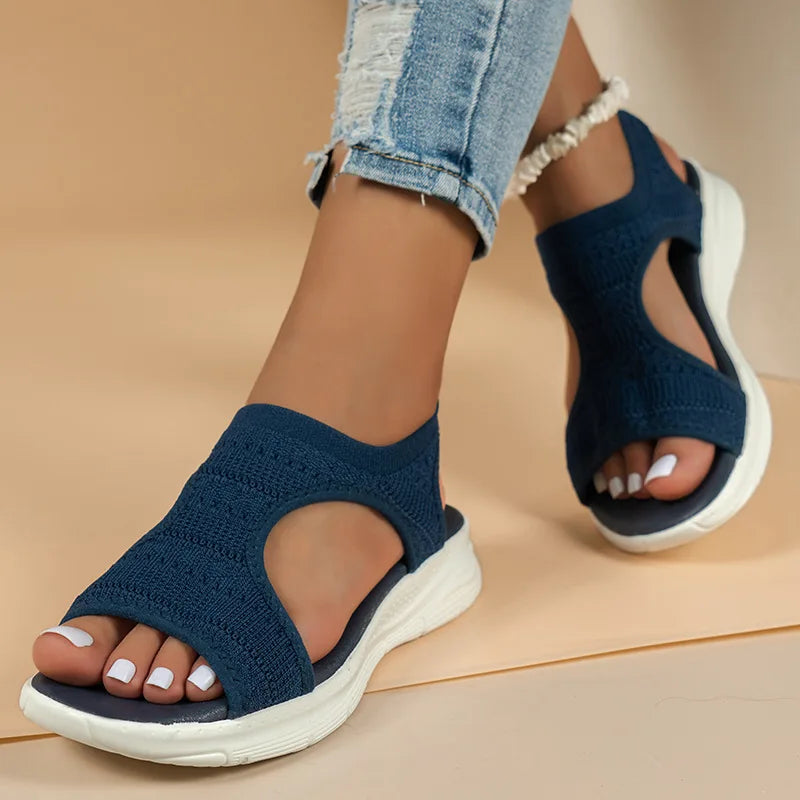 Priya | Women's Open Toe Platform Sport Sandal - Black - Image 4