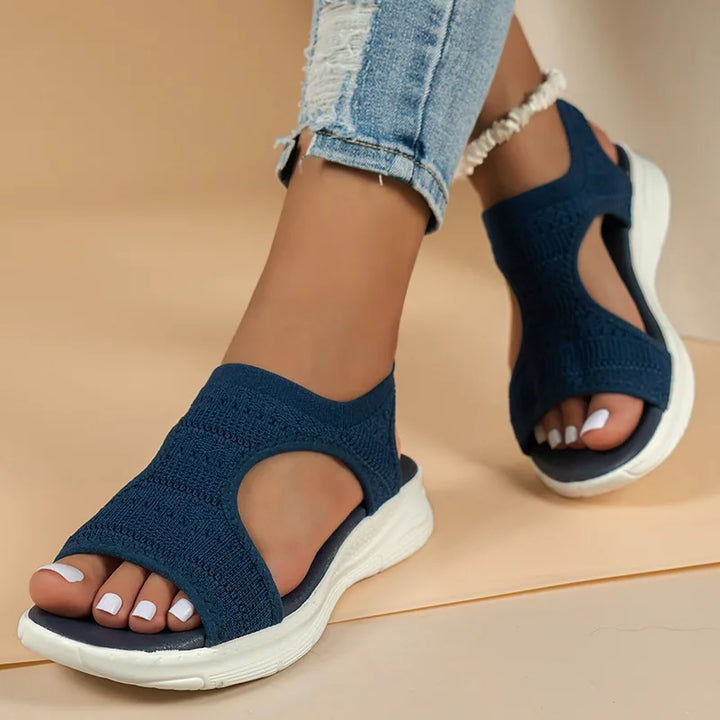 Priya | Women's Open Toe Platform Sport Sandal - Black - Image 4