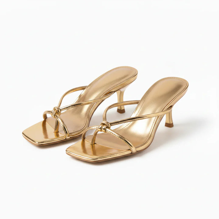 Raven | Women's Strappy Square Toe Block Heel Sandals - White - Image 4