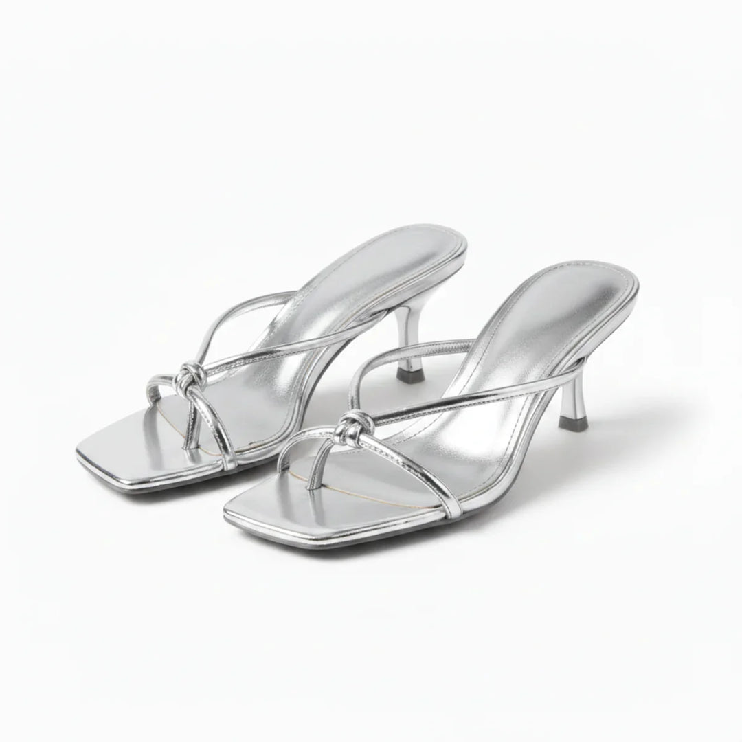 Raven | Women's Strappy Square Toe Block Heel Sandals - White - Image 8