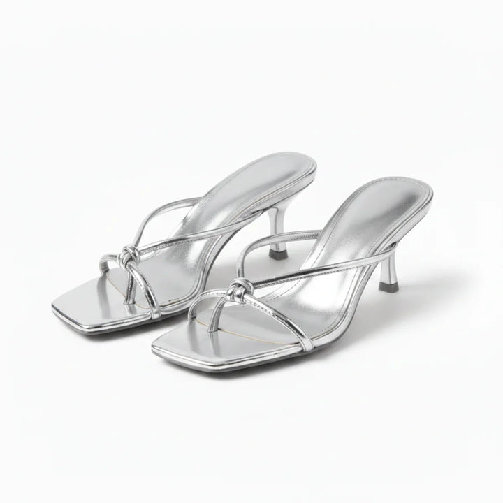 Raven | Women's Strappy Square Toe Block Heel Sandals - White - Image 8