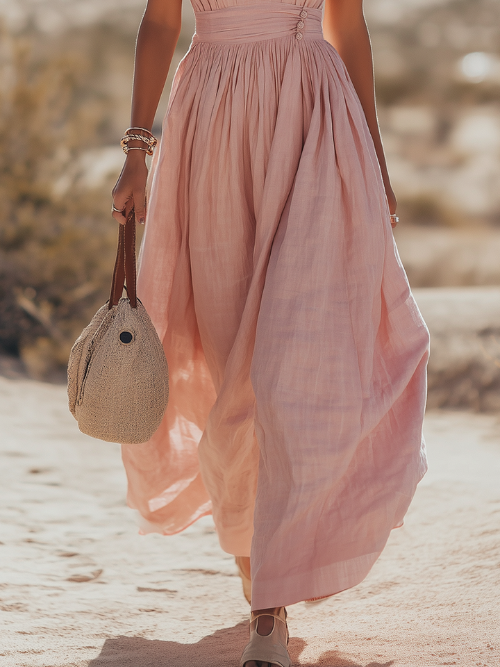 Ravenna | Women's Halter Neck Maxi Dress - Pink - Image 14