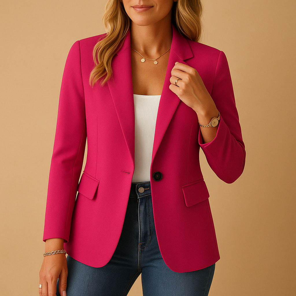 Reina | Women's Single Breasted Tailored Blazer - White - Image 2