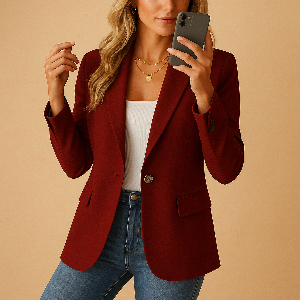 Reina | Women's Single Breasted Tailored Blazer - White - Image 5