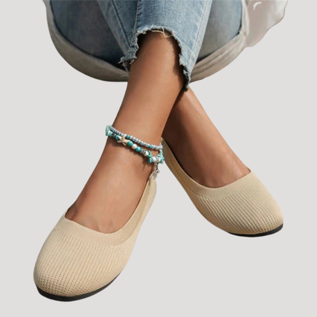 Reyna | Women's Slip-On Ballet Flats with Cushioning - Beige - Image 2