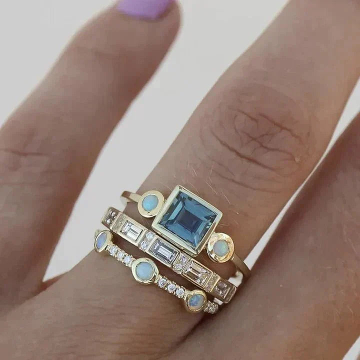 Caelia™ | Vintage Blue Crystal Ring