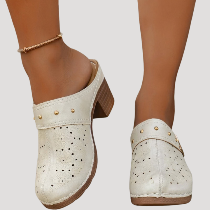 Rosabelle | Women's Heeled Clog Mule - Black - Image 2