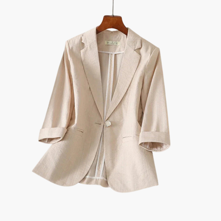 Rosamund | Women's 3/4 Sleeve Pink Blazer - Pink - Image 3