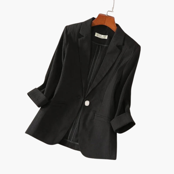 Rosamund | Women's 3/4 Sleeve Pink Blazer - Pink - Image 4