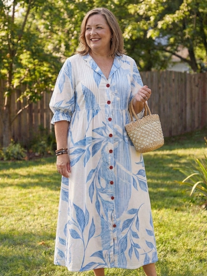 Roselyn | Women's Floral Button Front Maxi Dress - Floral - Image 6