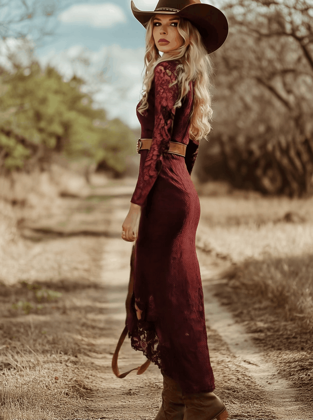 Rosemary | Women's Long Sleeve V Neck Lace Midi Dress - Navy - Image 6